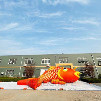 China Event Customized Giant Hanging Inflatable Fish With Led Lights For Party Decoration for sale