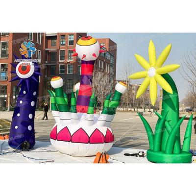 China Garden Inflatable Park Fantastic Inflatable Pillar Event Flower Square Decoration Art Inflatable Product for sale