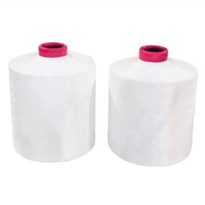 中国 White 150D/48F DTY Polyester Yarn For Knitting Fabric 販売のため