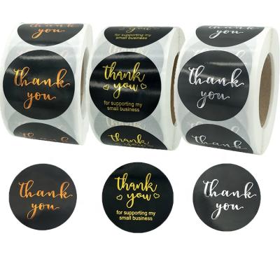 China Waterproof / Eco-friendly / Adhesive Hot Selling 1.5 Inch 38mm 500pcs RTS Packaging Label Thank You Small Business Sticker for sale