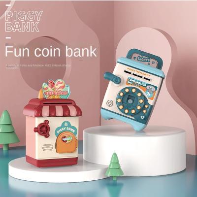 China Cartoon fun coin bank student fingerprint password piggy bank creative and new children's piggy bank cabin 8641B for sale