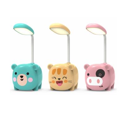 China ABS Cartoon Pen Holder Table Lamp Student Eye Charging Small Night Lamp Folding Pipe Home LED Lamp for sale