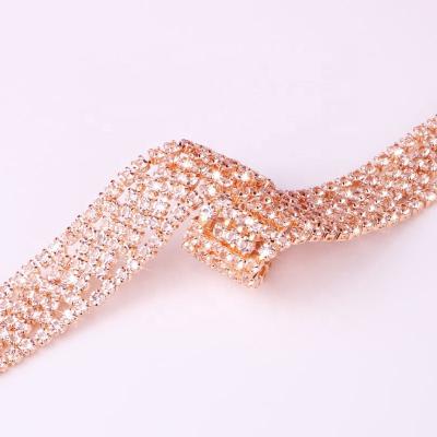 China Hgflyxu's New High Quality FASHION Shiny Bangle Charm Rose Gold Plated Wedding Jewelry Crystal Rhinestone for sale