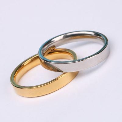 China TRENDY Simple Gold And Silver Color Finger Jewelry Stainless Steel Wedding Rings For Women And Men for sale