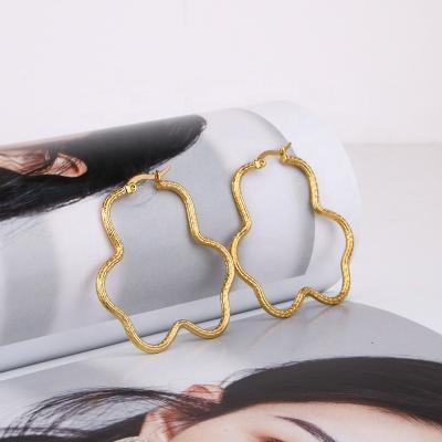 China New FASHIONABLE Charm Shape Ear Jewelry Gold Color Plated Stainless Steel Women Earring for sale