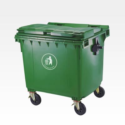 China Sustainable Plastic 1100 Liter Waste Bin Rubbish Bin Waste Container for sale