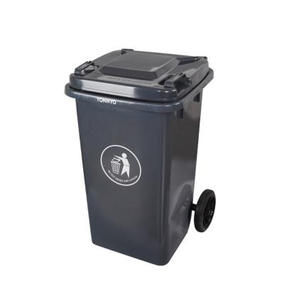 China Sustainable Outdoor Trash Bin Plastic Dust Bin With Wheel for sale