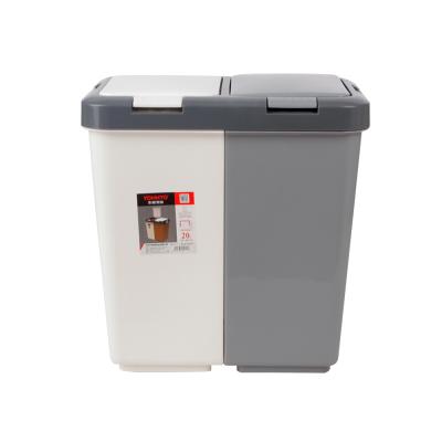 China Sustainable 10L 2 Compartment Box Trash Bin Matching Plastic Bin for sale