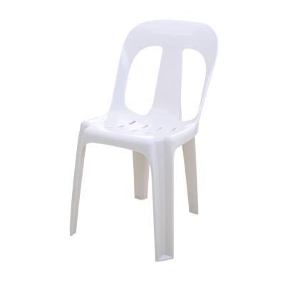 China Low Price Imported One Piece Molded Plastic Dining Chair Stackable Without Arms for sale