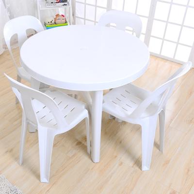 China Outdoor Table Selling Cheap Restaurant Outdoor Round Plastic Tables And Chairs For Events for sale