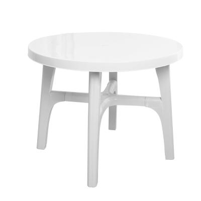 China Bistro Modern Portable Modern Outdoor Cafe White Round Plastic Table for sale