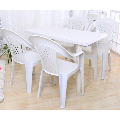 China Cheap Banquet Restaurant Rectangle Restaurant Table Furniture Plastic Dining Table for sale