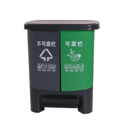 China Modern Viable 2 In 1 Plastic Waste Bin Waste Bin Trash Can For Kitchen for sale