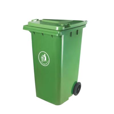 China 240 L Viable Plastic Garbage Bin Waste Bin For Outsourced Printing Green Outdoor Plastic Dust Bin 240L for sale