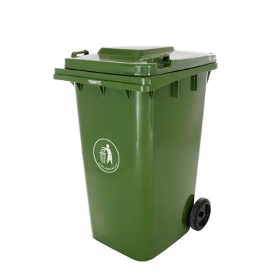 China 240 Liter Viable Wheelie Rubbish Bin Waste Plastic Waste Bin For Street for sale