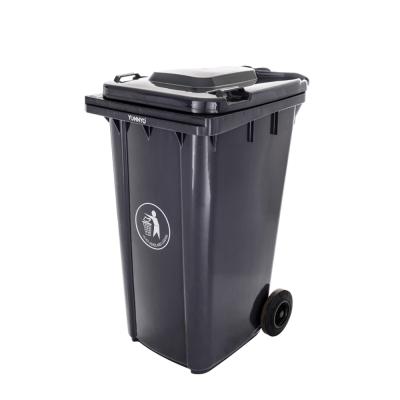 China EN840 240l Road Viable Outdoor Small Street HDPE Plastic Wheelie Rubbish Trash Can Bins for sale