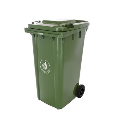 China 240l hdpe wheelie waste sustainable wholesale outdoor recycling plastic waste bin for sale for sale