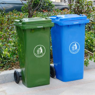 China Sustainable Outdoor Plastic Street Green 120l Trash Can Storage Trash Bin for sale