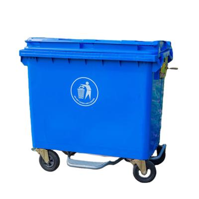 China Large Sustainable Plastic Outdoor Street Trash Bins Trash Can With Wheels for sale