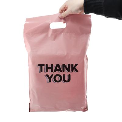 China shoes & Poly Apparel Mailer Logo Custom Brand Clothing Postage Bags With Handle for sale