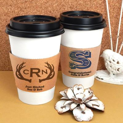 China Innovative Paper Coffee Cups Recycled Materials Custom Logo With Sleeve for sale