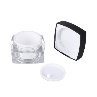 China Recyclable Cream Cosmetic Black Glass Square Square Jar Cosmetic Pet for sale