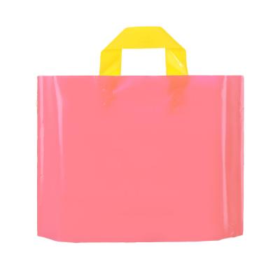 China Disposable Food Carry Packaging Clothes Birthday Small Bags Eco Square Base Plastic Bag With Handle For Gifts for sale