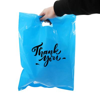 China Best Price High Quality Disposable Eco Customized Poly Die Cut Plastic Handle Bags For Clothing for sale