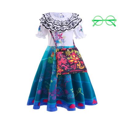 China Eco-friendly Washable Breathable Hot Sale Design Tv&Movie Costume Short Fly Sleeve Dresses Kids Girls Encanto Princess Dress for sale