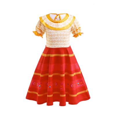 China Hot Sale Eco-Friendly Washable Breathable Encanto Girls Madrigal Halloween Cosplay Teams Clothes Mirabel Kids Dress Party Costumes for sale