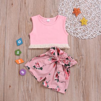 China Eco-friendly Washable Breathable Kids Girls Summer Clothes Toddler Boutique Summer Girls Outfits 2pcs Clothing Set for sale