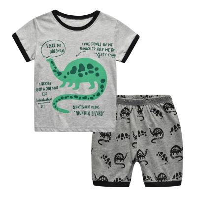 China Breathable Hot Sale Summer Custom Design Cotton Sleepwear Cartoon Printed Short Boys Pajamas Dressing Set for sale