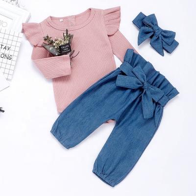 China Breathable Wholesale Baby Clothes Newborn Toddler Clothing Set Romper Girls Baby Boutique for sale