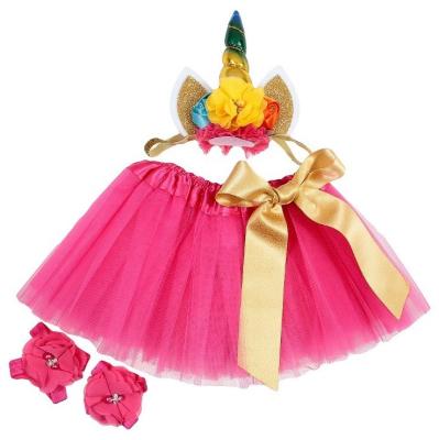 China Wholesale Breathable Baby Birthday Mesh Tutu Dresses +Headband+Foot Cover 3Pcs Set for sale