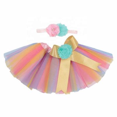 China Breathable Little Toddler Girls Birthday Party Tutu Dresses With 2Pcs Headband Set Birthday Clothes for sale