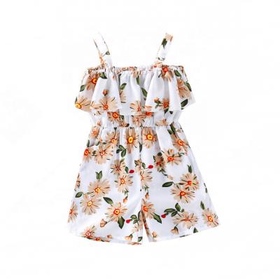 China Factory Price Breathable Washable Eco-Friendly Kids Overalls Clothing Soft Floral Printed One-Piece Jumpsuit Custom Made for sale