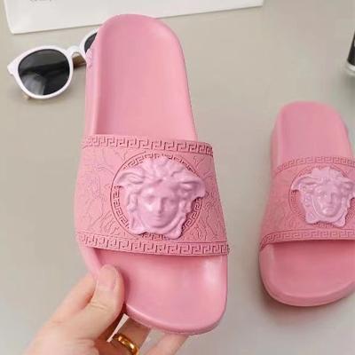 China Latest Whosale PVC Shoes Women Platform Sandal Anti-slippery With Head Adornment One-piece Non-slip Comfortable Beach Casual Slippers For Girls for sale