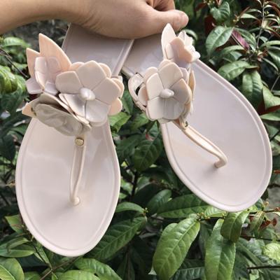 China Popular ebye 2022 hot sale Anti-slippery jelly ladies beach three-dimensional 3 flower slippers young girl summer shoes for girl and women for sale