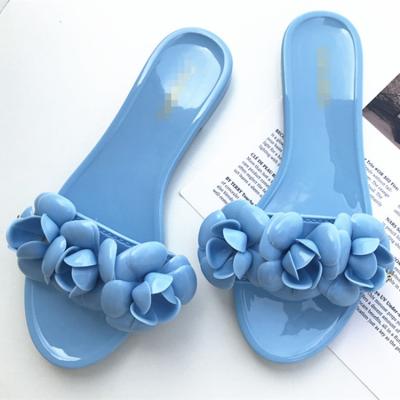 China One-Piece 2022 Summer Beach Jelly Slippers Girls Wholesaler Anti-odor Camellia Shoes Flat Female Open Toe Flower Chic For Women for sale