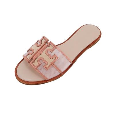 China New Beach Shoes Leather Slippers Female Popular Flat Open Toe Flat Slippers Summer One-Piece Wholesale Anti-Slippery ISS Chic For Women for sale