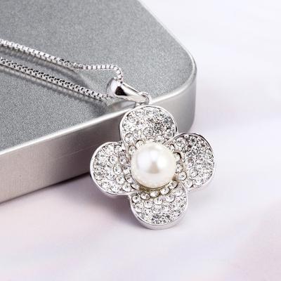 China Ref No.: 107013 Pearl Peony necklaces with birthstones for mom jewellery online shopping cash on delivery jewelry catalo for sale