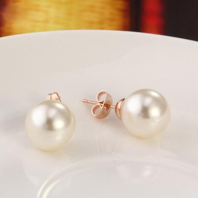 China Ref No.: 406050 Elegant pearl 1.2cm small pearl earrings gold designer jewellery caribbean jewelry for sale