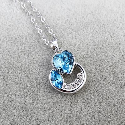 China Ref No.: 140224 Crescent Bay double hearts necklace wholesale jewellery online wholesale bridal jewelry for sale