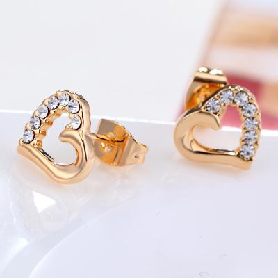 China Ref No.: 440207 Semi Diamond heart Earring in fashion jewellery cuban jewelry for sale