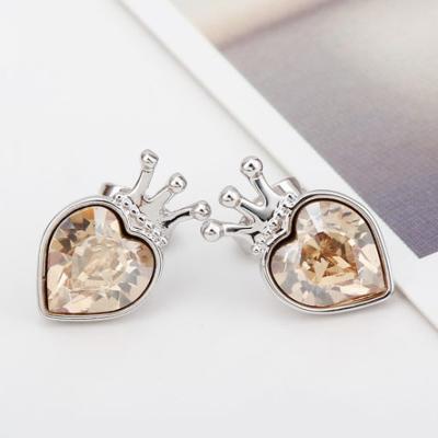 China Ref No.: 440237 Crown Heart Earring sites for online shopping of jewellery germany jewelry for sale