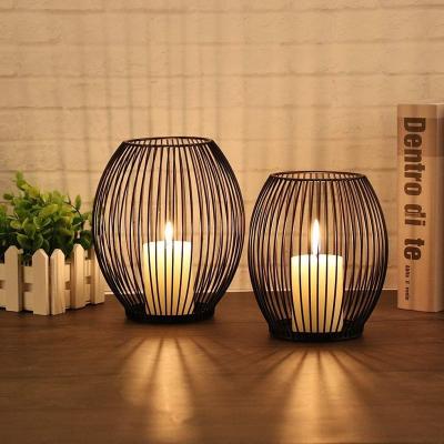 China Birdcage Home Metal Christmas Decoration Candlestick Holders Black Metal Candlestick For Candles Candlestick for sale