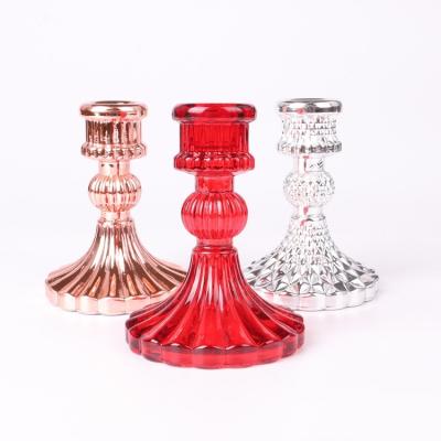 China European Modern Decorative Nordic Color Candle Holder Wedding Candle Holder Glass Table for sale