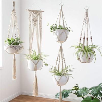 China Eco - Friendly Wall Decor Plant Hanger For Family Decoration Macrame for sale