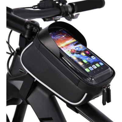 China 100% eco-friendly bicycle bags & Boxes Peak Trouser Clip On Front Bag Cell Phone Storage Bicycle Frame Bag for sale