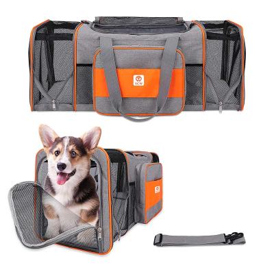 China Dog Organizer Storage Bag Pet Travel Carrier Bags Breathable Portable Tote Pet Carrier Bag for sale